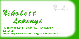 nikolett lepenyi business card